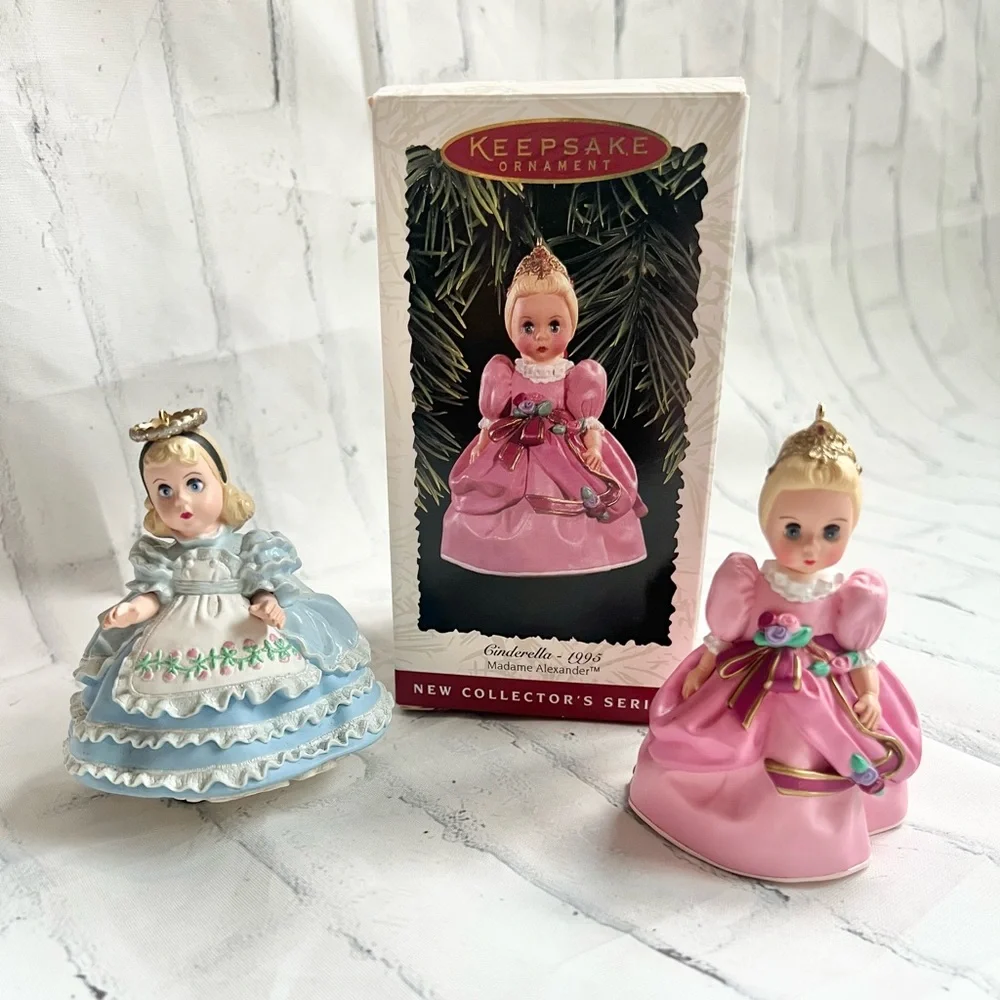 Hallmark Keepsake Madame Alexander Ornaments Cinderella, Alice in Wonderland Set